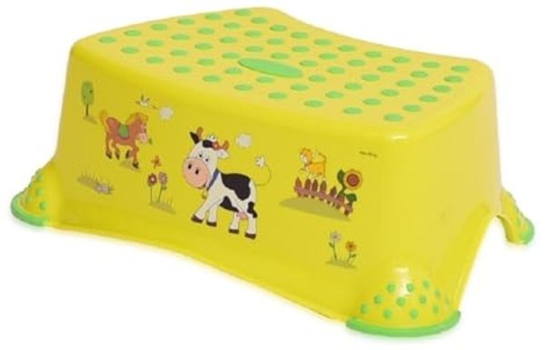 Lorelli einstufiger Kinder Badhocker Farm, Gummi-Noppen, Tritthocker rutschfest