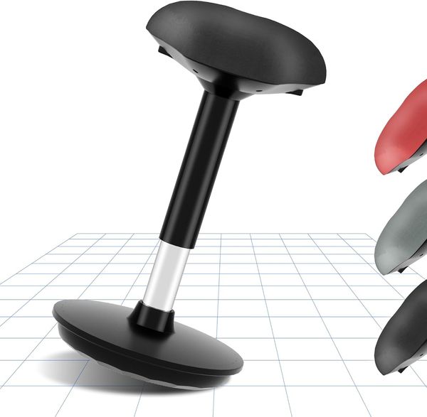 Ergonomie Wobble Hocker Arbeitshocker Bürohocker Ergonomische Stehhilfe Hoch verstellbar Sitzhocker Drehhocker Perfekt für Stehpult (schwarz)