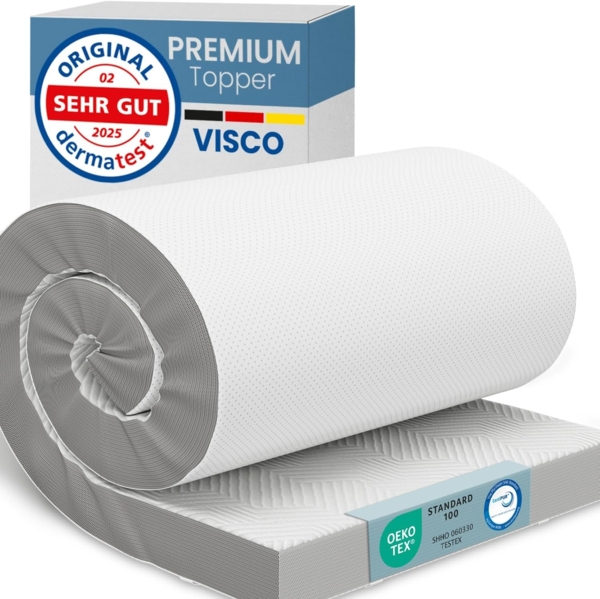 ELONEO Visco Topper Matratzenauflage 100 x 200 x 8 cm