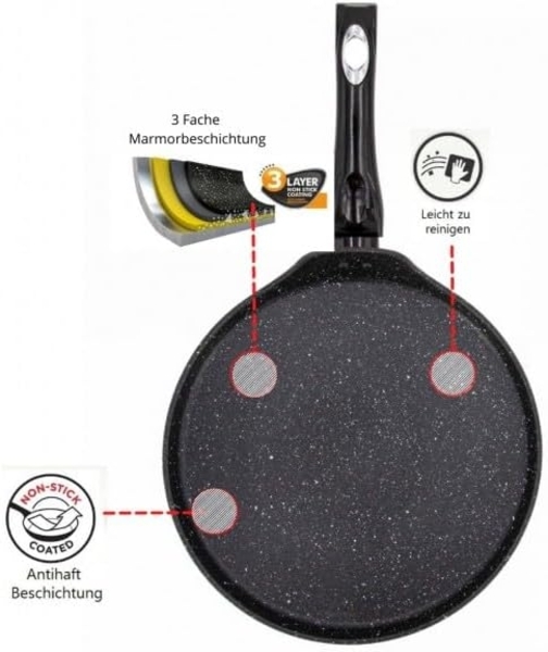 Crepespfanne Pfannkuchen Pancake Pfanne Ø28cm Induktion Cheffinger CF-FAP 28 Bild 4