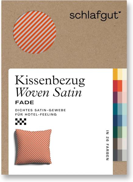 Schlafgut Woven Fade Bettwäsche|Kissenbezug einzeln 40x40 cm| grey-light-red-mid