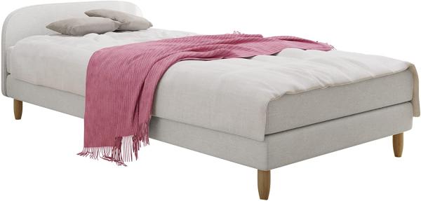 Mirjan24 Boxspringbett Moliss II, Hellgrau, 120x200 cm