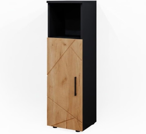 Midischrank Irma Goldkraft Eiche/Anthrazit 30 x 95 cm Vicco