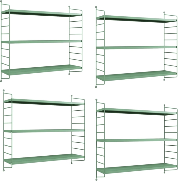 Modulares Wandregal Strängnäs 4er Set Pastellgrün [en. casa]