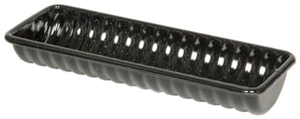 RIESS 0637-022 Rehrückenform 30 x 10 cm, Emaille, Profibäcker, Schwarz / Kuchenform