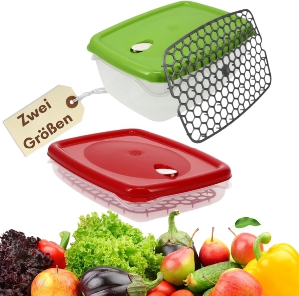 Frischhaltedosen mit Deckel Abtropfgitter Dampfventil Kunststoff Aufbewahrungsdosen Gefrierdosen Vorratsdosen Luftdicht 5,0 L