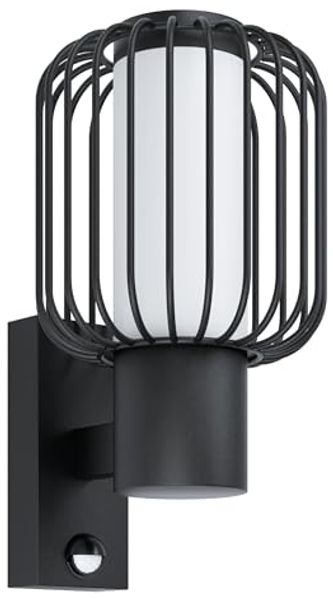 Eglo 98722 Outdoor Wandleuchte RAVELLO schwarz weiß L:16,5cm H:32cm T:22,5cm Sensor IP44