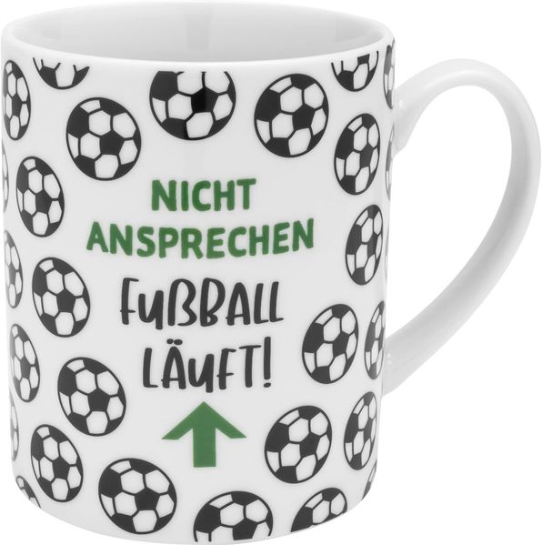 GRUSS & CO XL-Tasse Motiv Fußball | lustige Kaffeetasse, Porzellan, Becher groß 60 cl | Männergeschenk, Partygeschenk | 73883