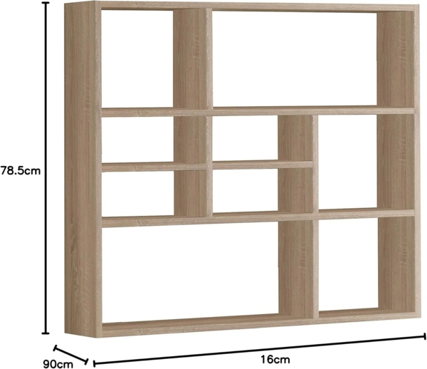 MIKA NEU Eiche Sägerau Dekor Hängeregal Wandregal Wandboard Regal Bücherregal Stauraumregal FMD Bild 8