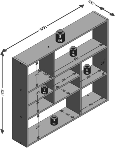 MIKA NEU Eiche Sägerau Dekor Hängeregal Wandregal Wandboard Regal Bücherregal Stauraumregal FMD Bild 2