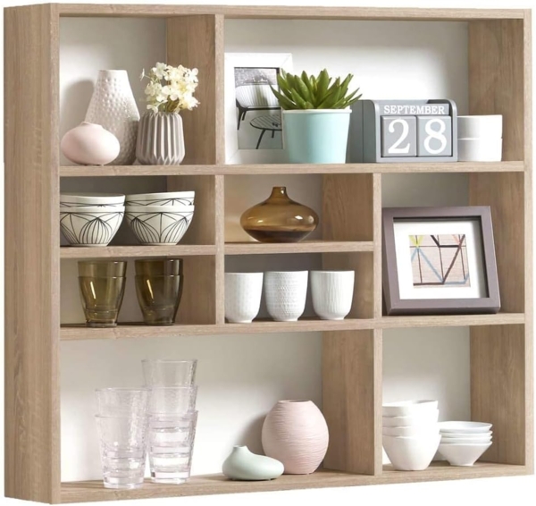 MIKA NEU Eiche Sägerau Dekor Hängeregal Wandregal Wandboard Regal Bücherregal Stauraumregal FMD Bild 3