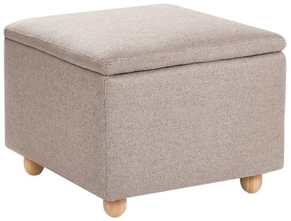 Pouf mit Stauraum FERNDALE Stoff Beige