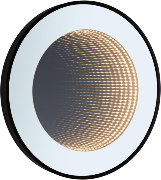 Paulmann 79561 LED Leuchtspiegel Miro Infinity Effekt IP44 Tunable White Schwarz 50cm