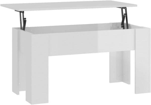 vidaXL Couchtisch Hochglanz-Weiß 101 x 49 x 52 cm Holzwerkstoff [809689]