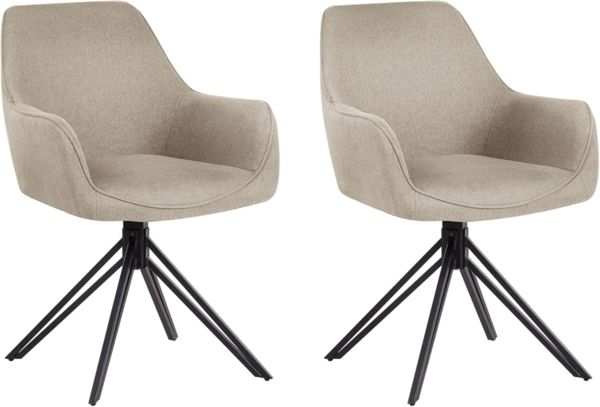 Esszimmerstuhl 2er Set JODAR Taupe
