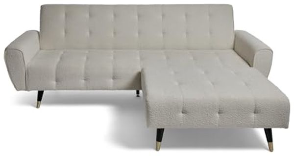 Jahnke Ecksofa Chillax Dream Corner Boucle Weiß