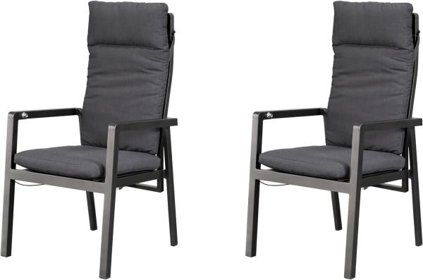 Gardissimo verstellbarer Aluminium Diningsessel / Stapelsessel "Ontario" 6er-Set, anthrazit