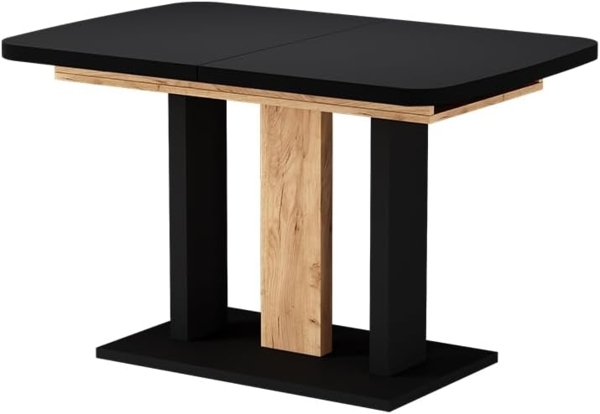 Esstisch Fenaro Schwarz/Goldkraft Eiche 120 x 80 cm 2 Teile Vicco