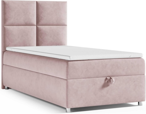 Best for Home Boxspringbett K2 SINGLE mit Bettkasten (Rosa 100x200)