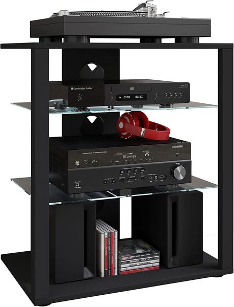 VCM Hifi-Möbel Folas 918847 Schwarz H. 70 x B. 60 x T. 41 cm