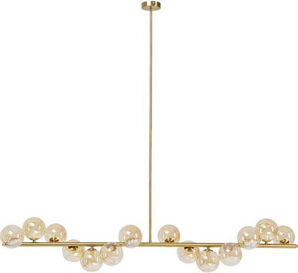 Kare Design Hängeleuchte Scala Balls Brass, Matt Gold, XL-Hängeleuchte, Messing-Look, 135 x 155 x 28 cm