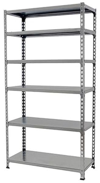 Simon Rack Schwerlastregal, 2500 x 1200 x 500 mm, Bis 200 kg Belastbar, 6 Verstellbare Ablagen, Kellerregal, Lagerregal, Grau - Simonclick