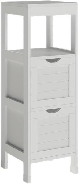 Midischrank Vilda Weiß 30 x 89 cm mit 2 Schubkästen Vicco Bild 1