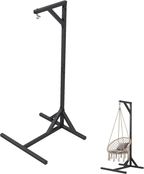 QLS Hängesessel GESTELL aus Stahl mit Haken 212 cm bis 100 kg, Stabil Outdoor pulverbeschichtet Luxus (ohne Hängesessel)