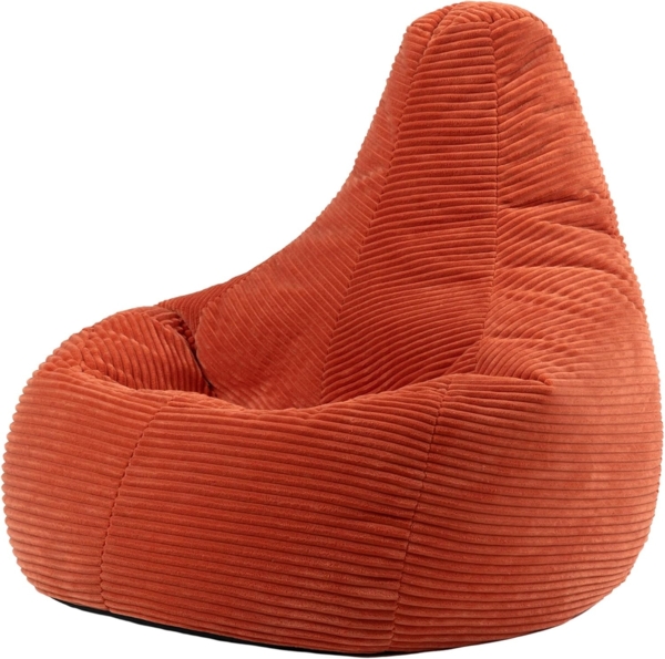Icon Dalton Sitzsack Cord, Terrakotta, Gaming Sitzsack Erwachsene mit Füllung, Bean Bag, Cord Sessel, Lounge Sessel, Lounge Stuhl, Schlafzimmer, Wohnzimmer, Wohnzimmer Möbel