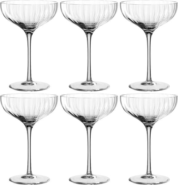 Leonardo Poesia Champagnerschale 6er Set, spülmaschinengeeignete Sektgläser, Champagnergläser, Höhe 16 cm, 260 ml, klar, 069169