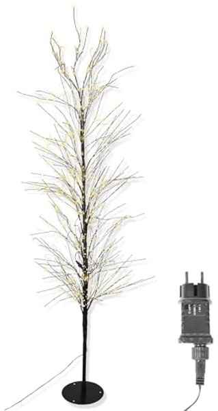 Gartenpirat LED Baum 180 cm schwarz mit 1500 LED warmweiß Timer-Funktion IP44, LED fest integriert, Warmweiß