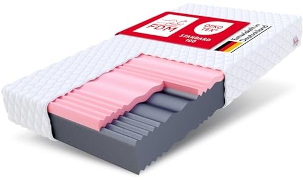 FDM Select MAX Plus Matratze 100x200 cm Kaltschaum Höhe 29 cm Härtegrad H3 und H4 Visco-Schaum Öko-Tex Allergikergeeignet Jersey Bezug Waschbar