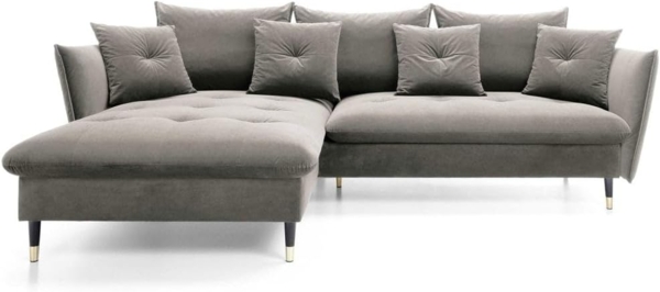 Designer Sofa Louise mit Schlaf- und Klappfunktion Grau links