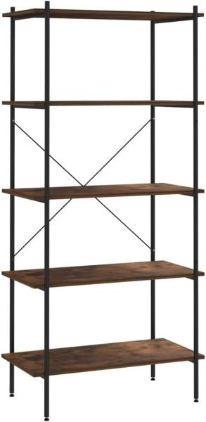 vidaXL Regal mit 5 Böden Schwarz und Natur 80x40x163 cm 336349