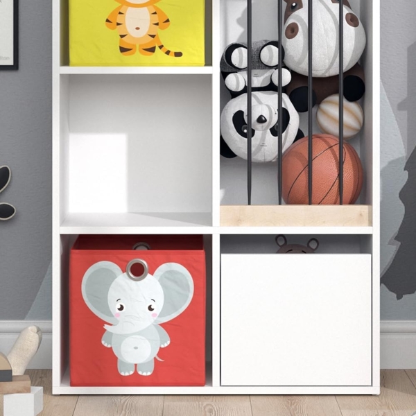 Kinderregal Luigi Weiß 29.2 x 107.8 cm mit 2 Faltboxen opt. 2 Vicco Bild 5