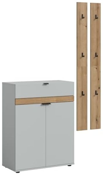 Garderoben-Set >Naro< in Grau - 150x194x37cm (BxHxT) Bild 4
