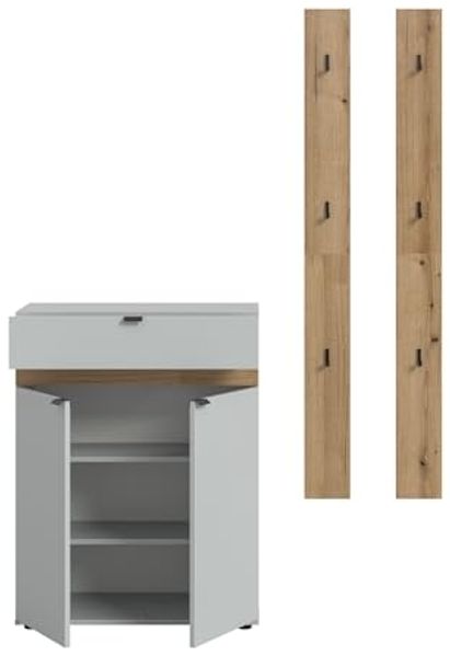 Garderoben-Set >Naro< in Grau - 150x194x37cm (BxHxT) Bild 6