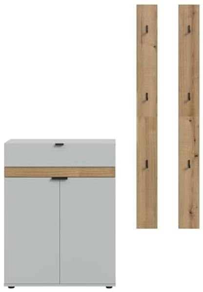 Garderoben-Set >Naro< in Grau - 150x194x37cm (BxHxT) Bild 5