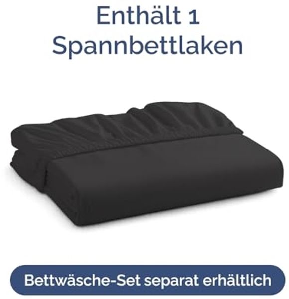 Spannbettlaken 160x200 cm - Extra Tiefes Spannbetttuch für Matratzen bis 40 cm (16") Höhe - Weiche Gebürstete Mikrofaser - Knitterfrei, Schrumpf- & Farbbeständig - Oeko-TEX - Schwarz Bettlaken Bild 4