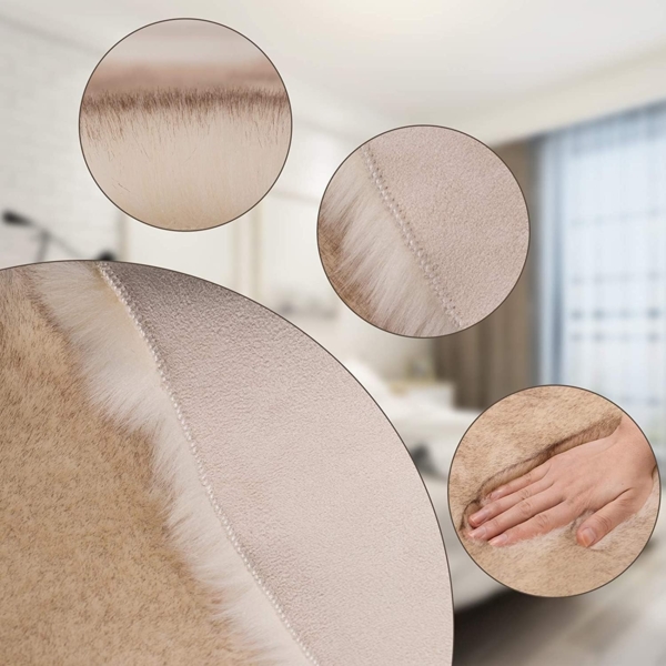 Woltu Teppich, Schaffell Fellteppiche Kunstfell Lammfellimitat 60x180cm Bild 4