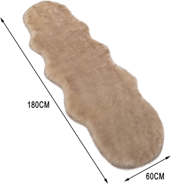 Woltu Teppich, Schaffell Fellteppiche Kunstfell Lammfellimitat 60x180cm Bild 7
