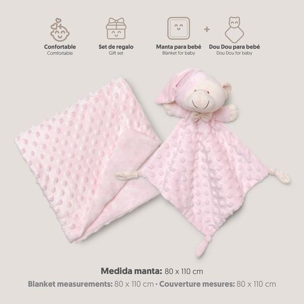 decke und Kuscheldecke 110x80 cm Fleece rosa Bild 2
