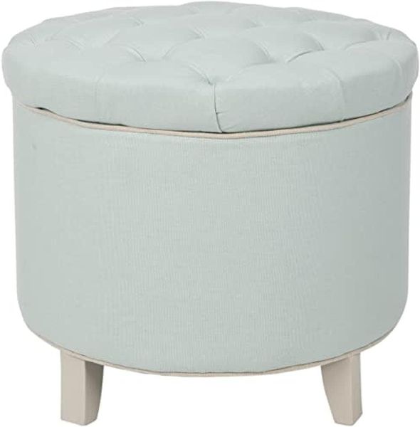 SAFAVIEH Gepolstert Hocker, Rotkehlchen-Ei-Blau, 55 X 55 X 50