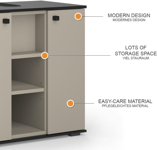 Waschbeckenunterschrank Joli Greige 60 x 59 cm mit 2 Türen Vicco Bild 9