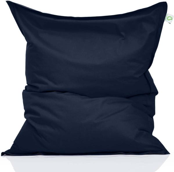 Green Bean© Indoor Sitzsack "Square" XXL 140x180 cm 380 Liter Bean Bag EPS Perlen Füllung Riesensitzsack Groß Sitzkissen Navy Dunkelblau