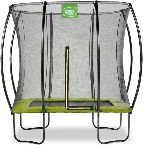 EXIT Trampolin Silhouette Rechteckig + Sicherheitsnetz 153x214 cm grün