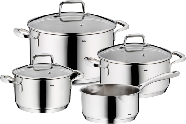KELA Kochtopf-Set Flavoria Edelstahl 18/10 silber glänzend 4tlg