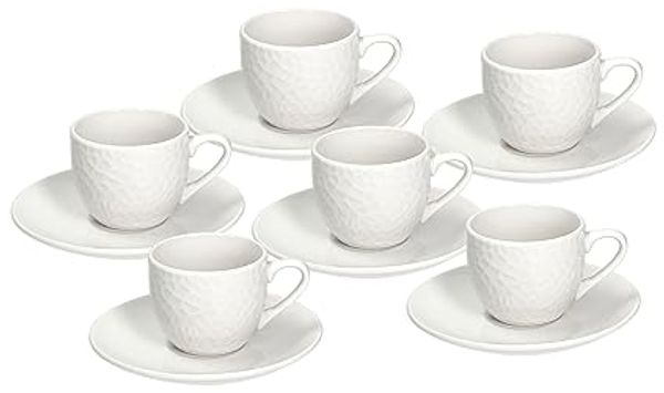 Tognana GF085010000 Set aus 6 EspressoTasse mit Teller, c80 Golf, Porzellan