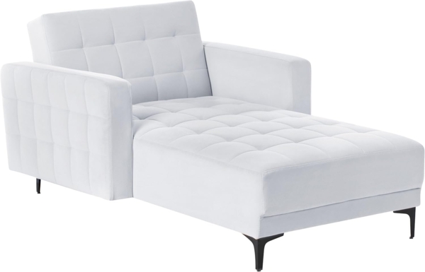 Beliani 'ABERDEEN' Chaiselongue Samtstoff Hellgrau