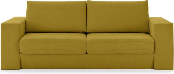 LOOKS by Wolfgang Joop Looks V-1 Designer Sofa mit Hockern, 2 Sitzer Couch, Funktionssofa, gelb, Sitzbreite 180 cm